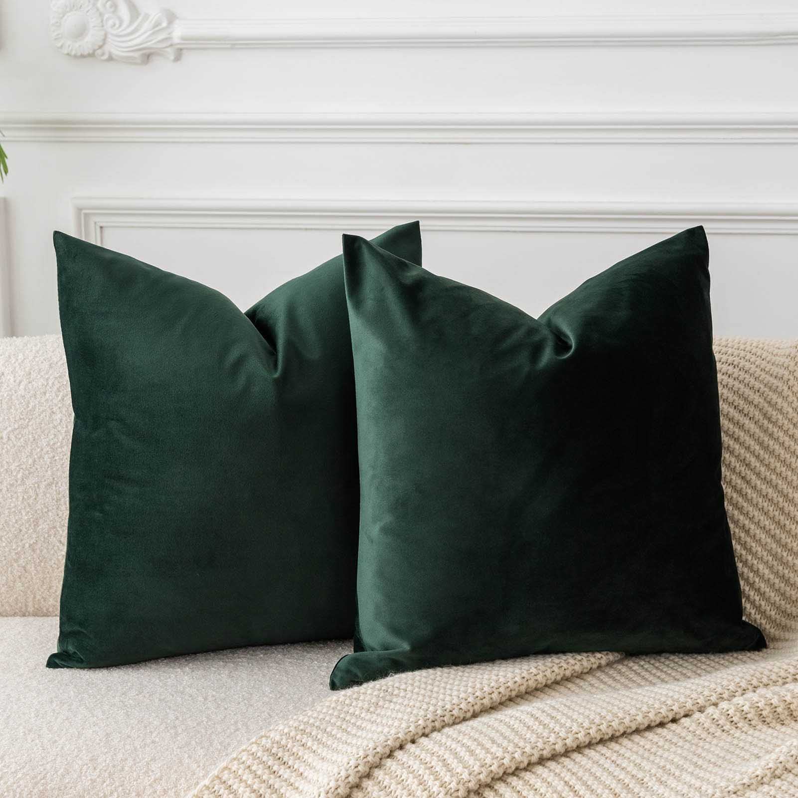 Velvet Luxe Beige Throw Pillow Cover — 14"