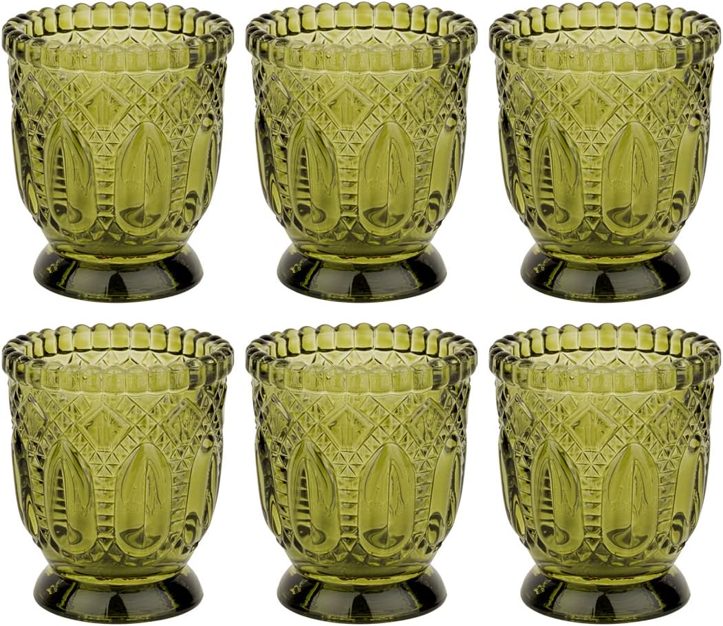 Vintage Boho Green Candle — 3X2 — Olive Green
