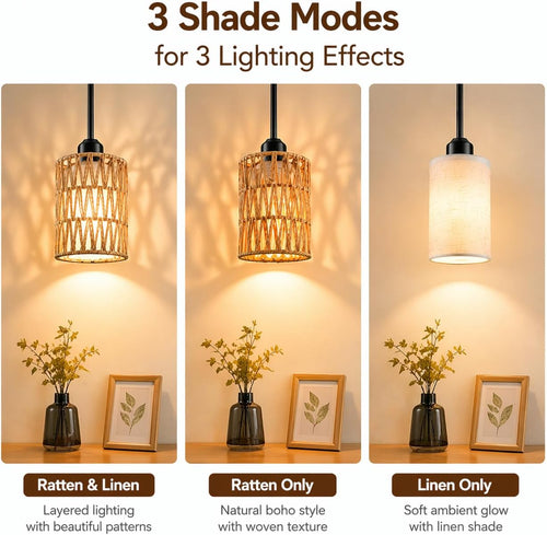 Adjustable Boho Metal Pendant Light — 4.8" - View 2
