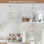 Modern Black Chandelier — 6-Light - View 7