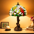 Vintage Glass Table Lamp — Cardinal Tiffany 12in