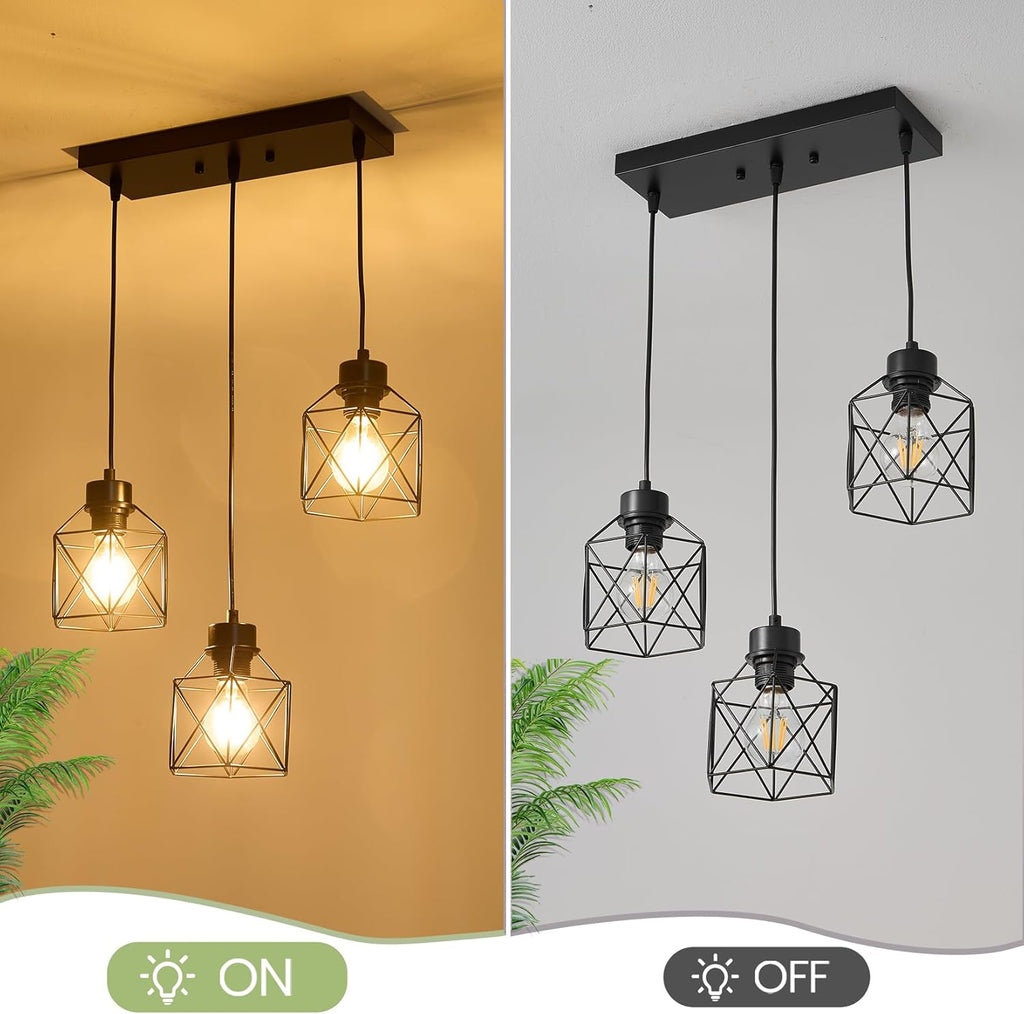 Farmhouse Black Pendant Light — 3-Light - View 6