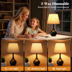 Dimmable Beige Bedside Lamp — 16.1" - View 4