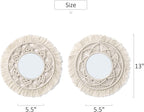 Round Boho Rattan Wall Mirror - View 5