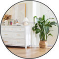 Round Farmhouse Black Wall Mirror — 36" — Black