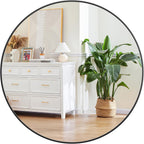 Round Farmhouse Black Wall Mirror — 36" — Black