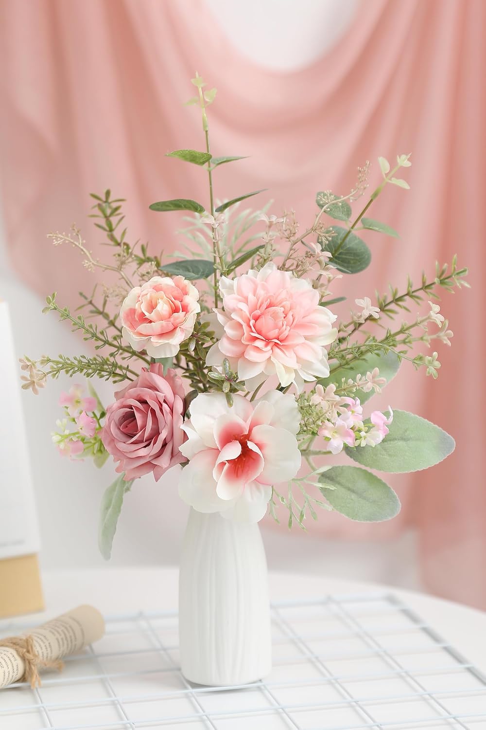 Farmhouse Blue Artificial Flowers — 11" - View 3
