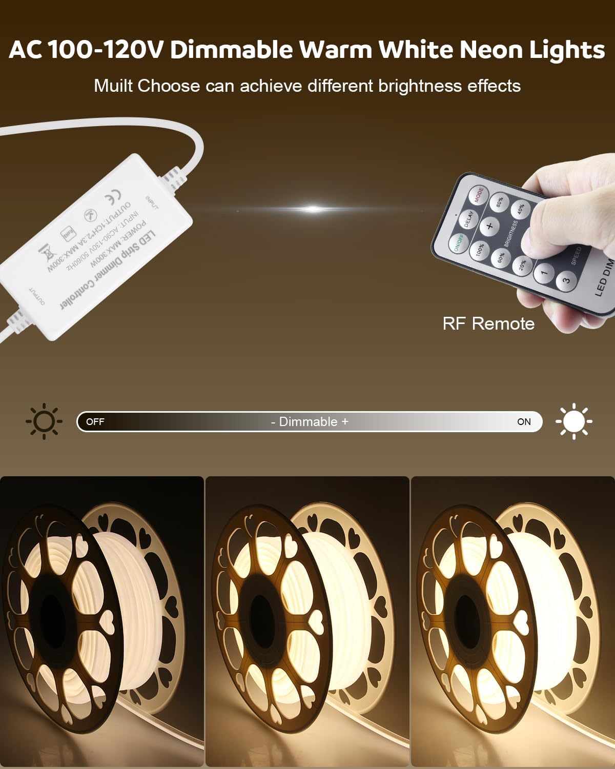 Dimmable White LED Strip Lights - View 4