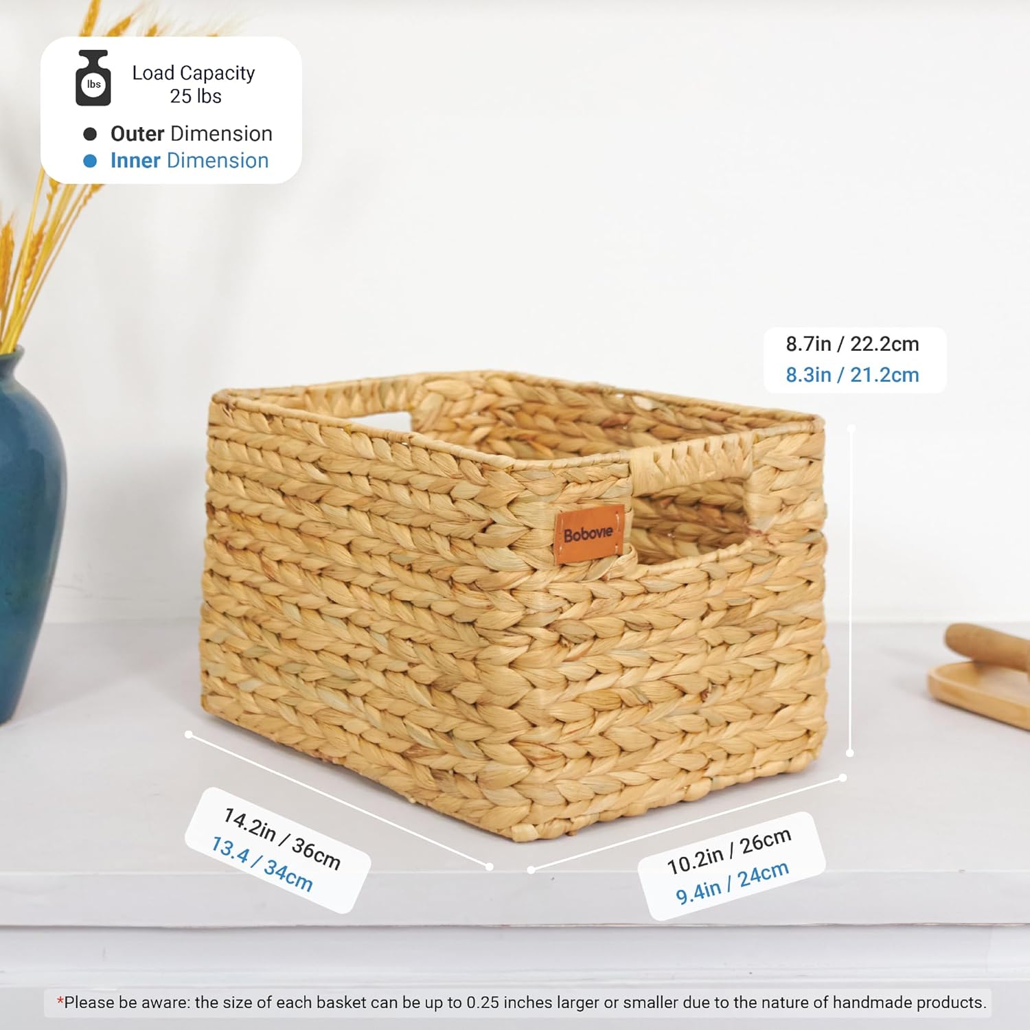 Rattan Storage Basket — 14.2" - View 2