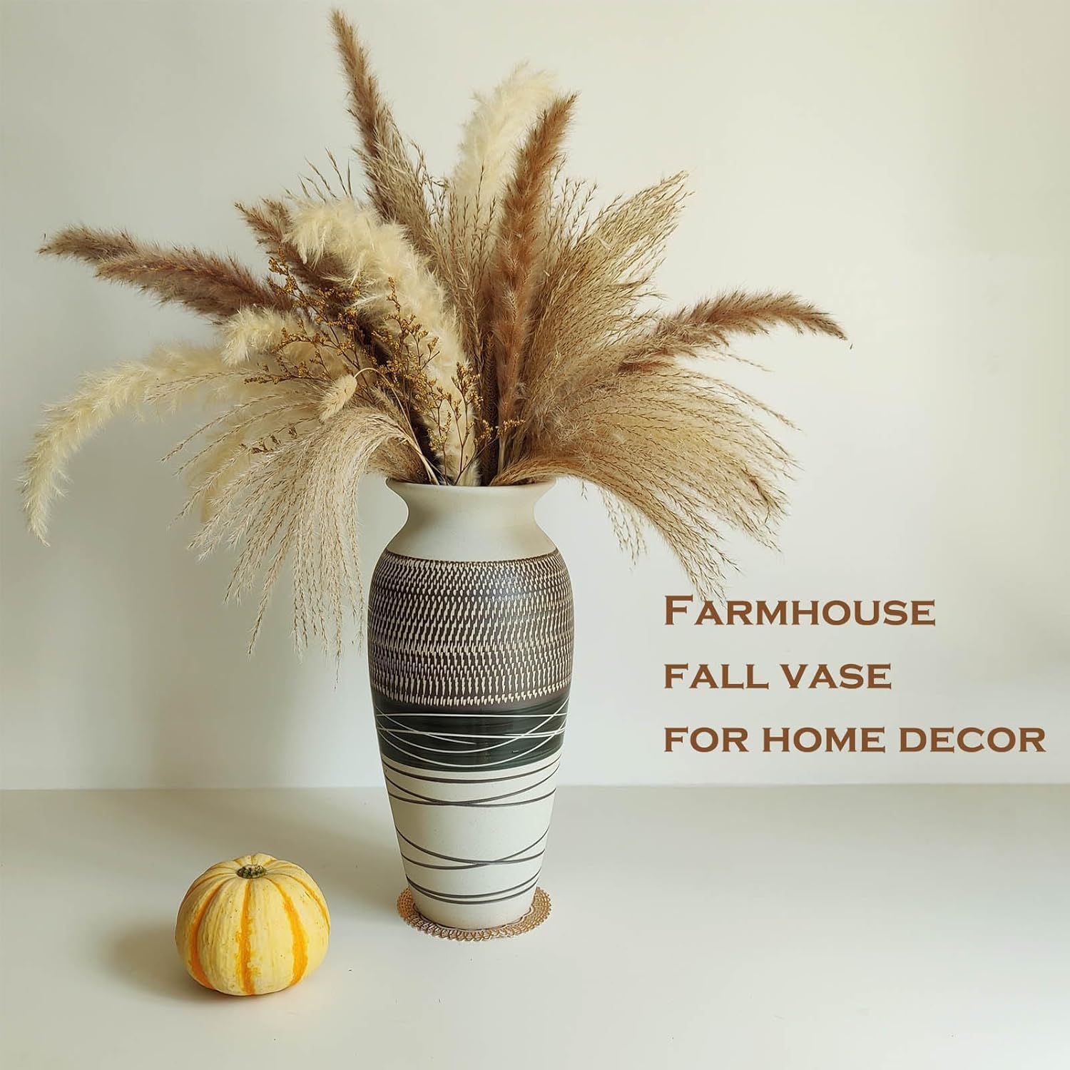 Vintage Boho Ceramic Flower Vase — 12.6" - View 2
