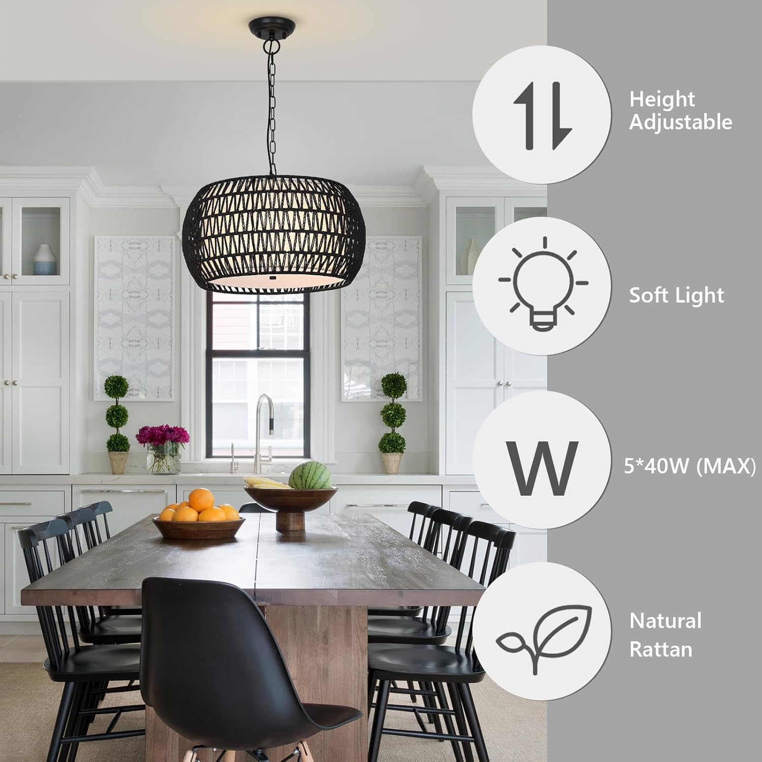 Boho Black Chandelier - View 3