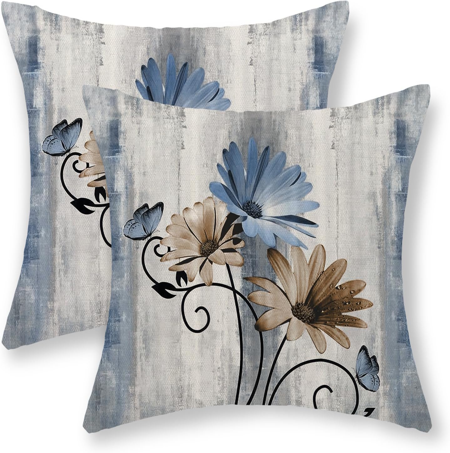 Linen Boho Beige Pillow Cover — 18" — 16" x 16" (Pack of 2)