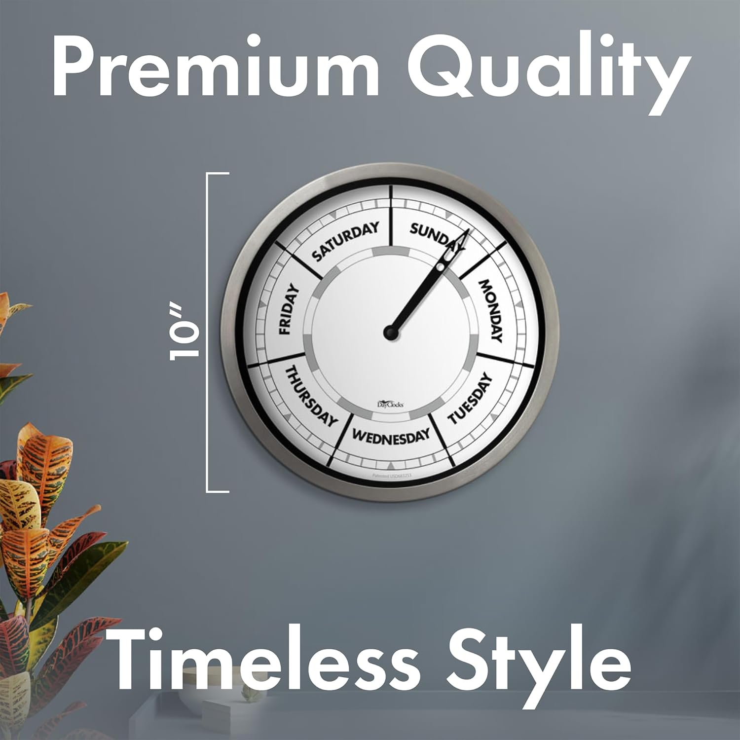 Brown Wall Clock — 10" - View 4