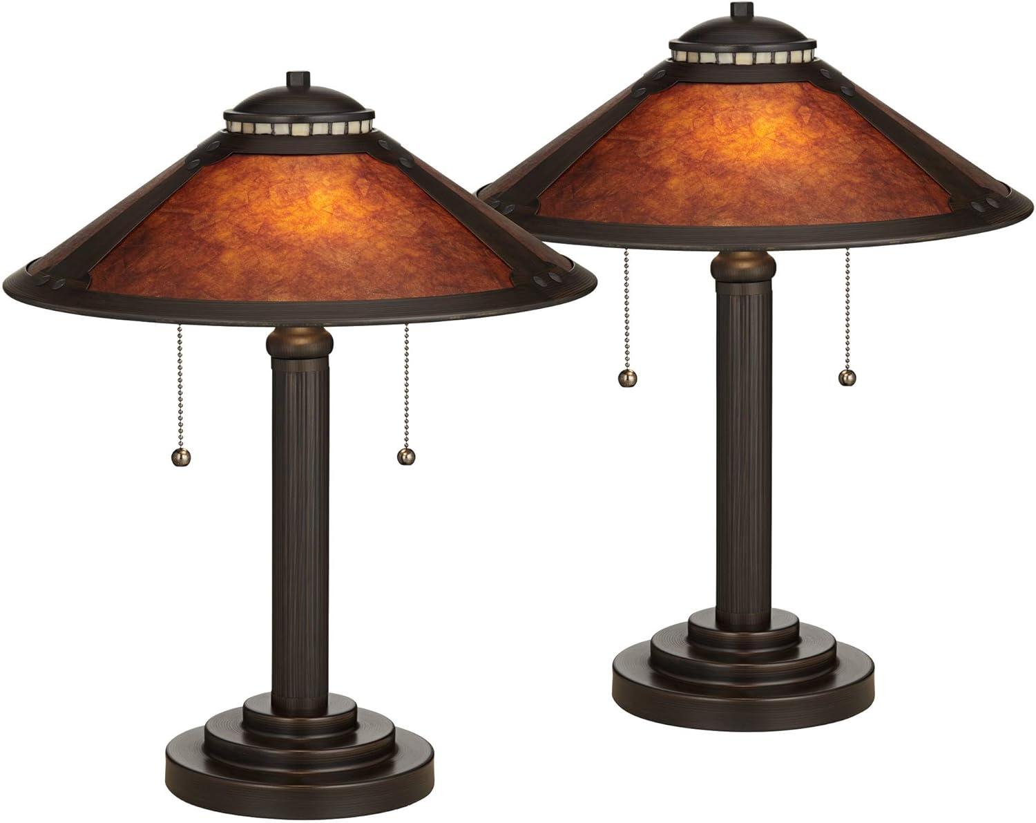 Farmhouse Metal Table Lamp — 2" — Two Set Mica Mission