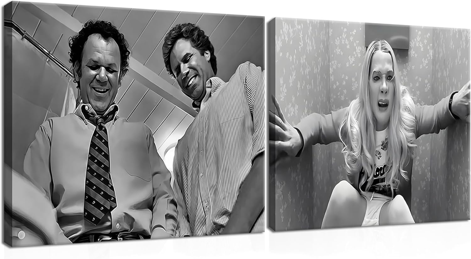 Framed Black Canvas Wall Art — 16" — Funny Men and Women