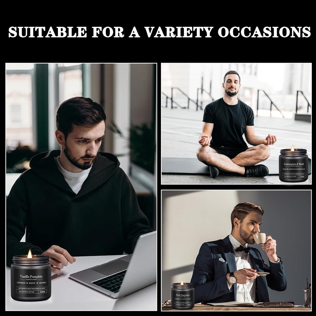 Soy Wax Black Scented Candle — 12x8 - View 5