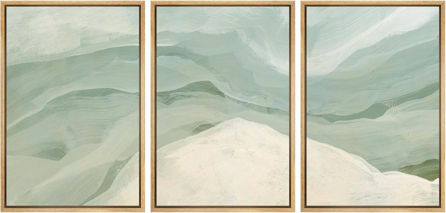 Vintage Farmhouse Framed Wall Art — 24" — 16"x24"x3 Panels Natural