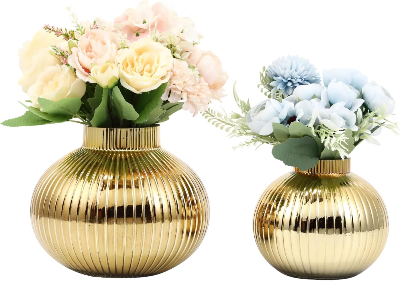 Modern Black Flower Vase — 5" — Gold