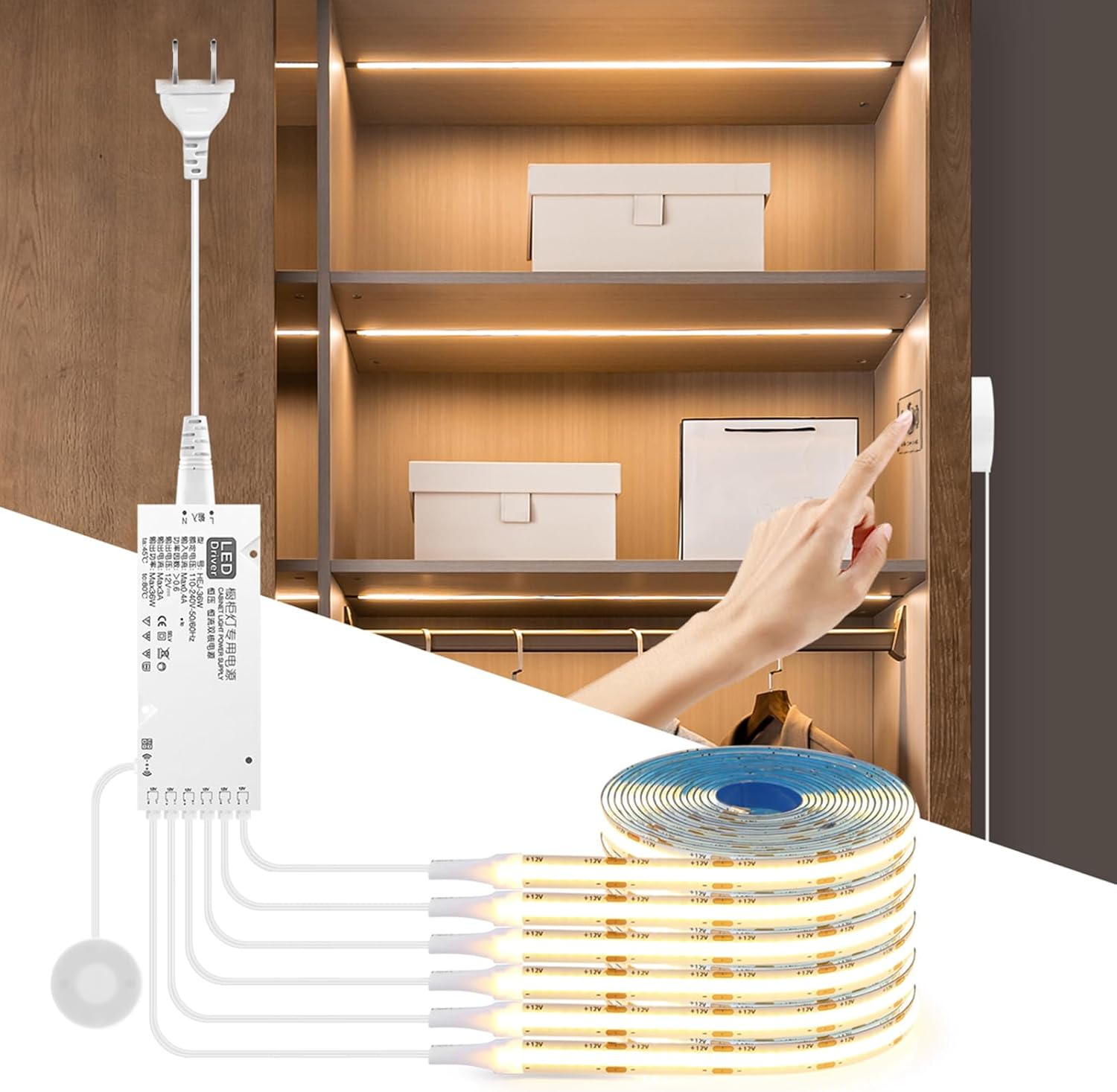 Dimmable Beige LED Strip Lights — Warm White