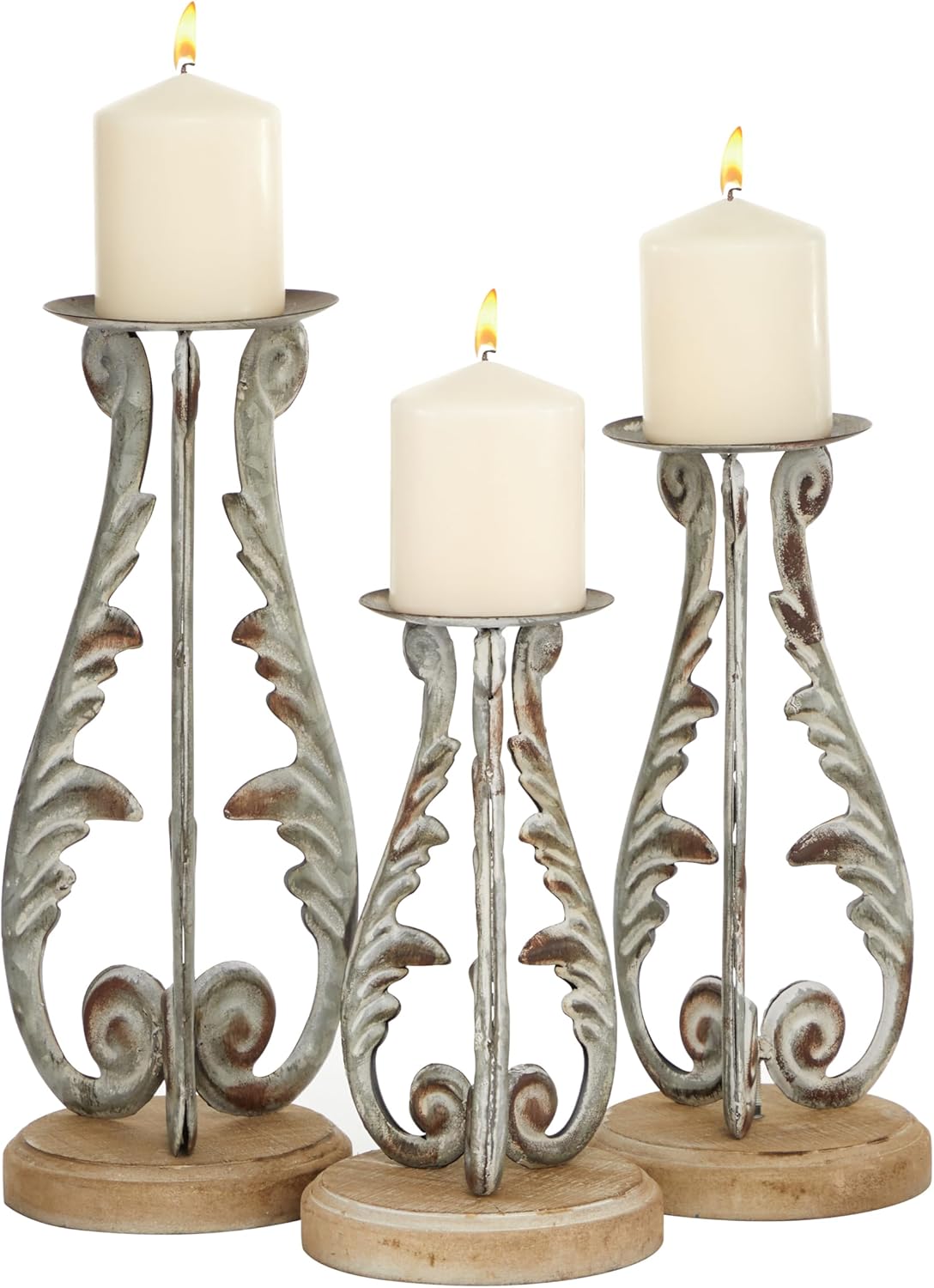 Brown Pillar Candle — 8" — 3 PIECES SMALL SIZE