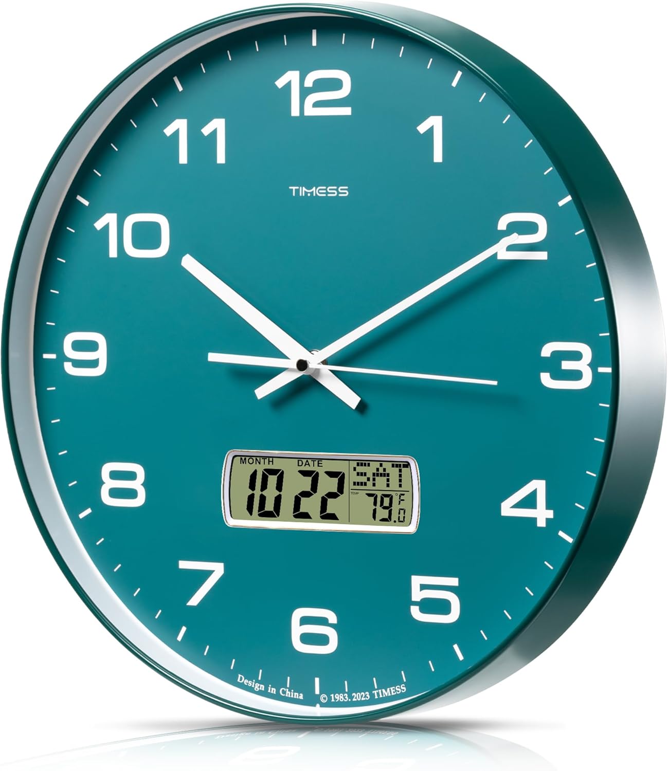 Battery Operated Modern Black Wall Clock — 13" — 14 Inch
