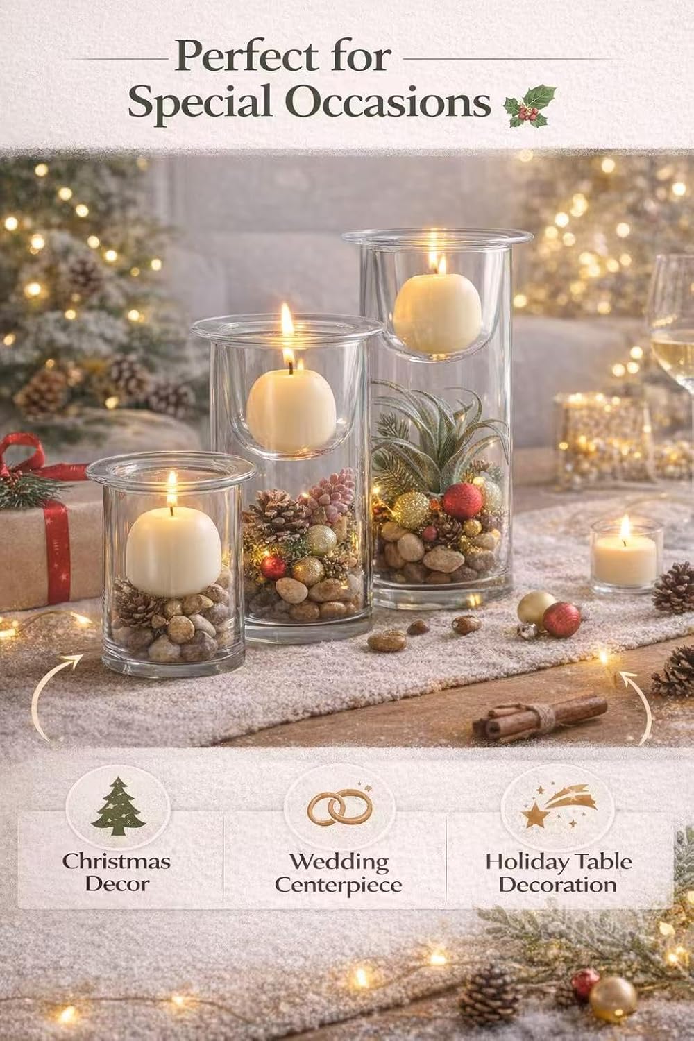Glass Candle — Set of 3 - View 3