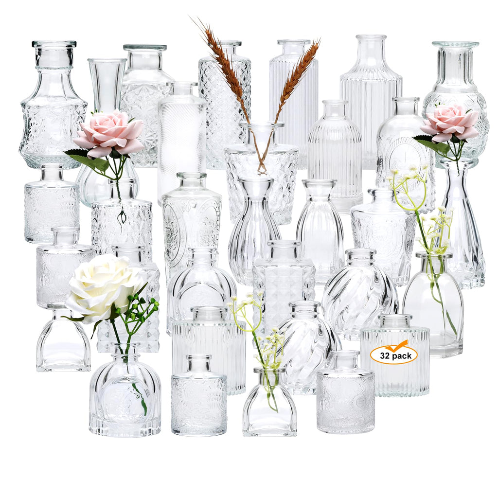 Farmhouse Black Flower Vase — Set of 32
