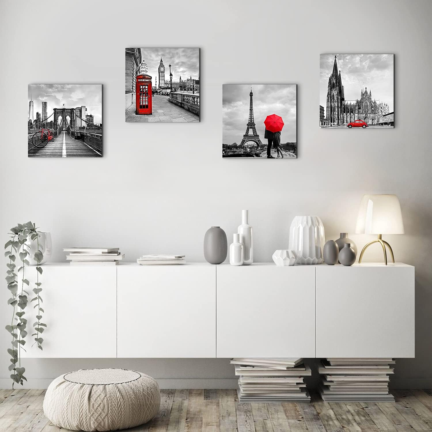 Framed Modern Black Canvas Wall Art — 24" - View 4