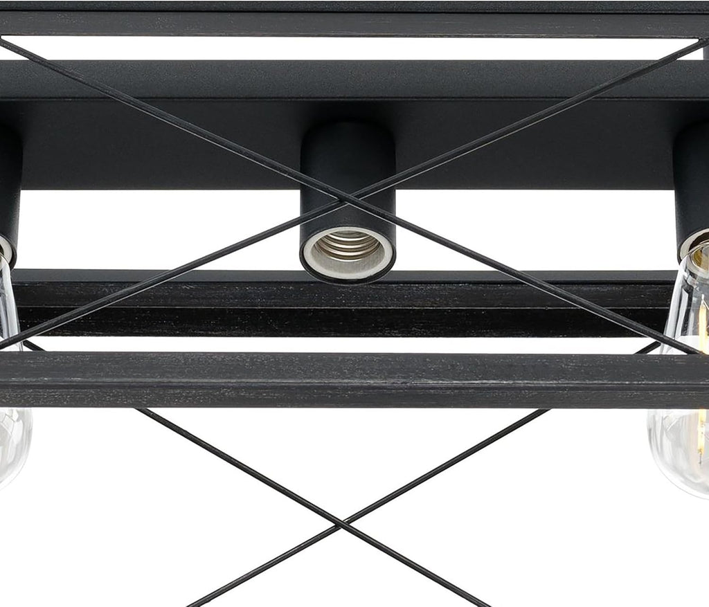 Farmhouse Black Chandelier — 5-Light - View 6
