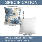 Boho Blue Throw Pillow Cover — 18" - View 2
