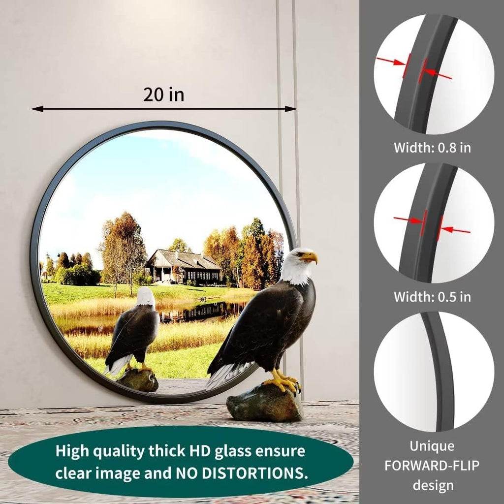 Round Black Wall Mirror — 20" - View 5
