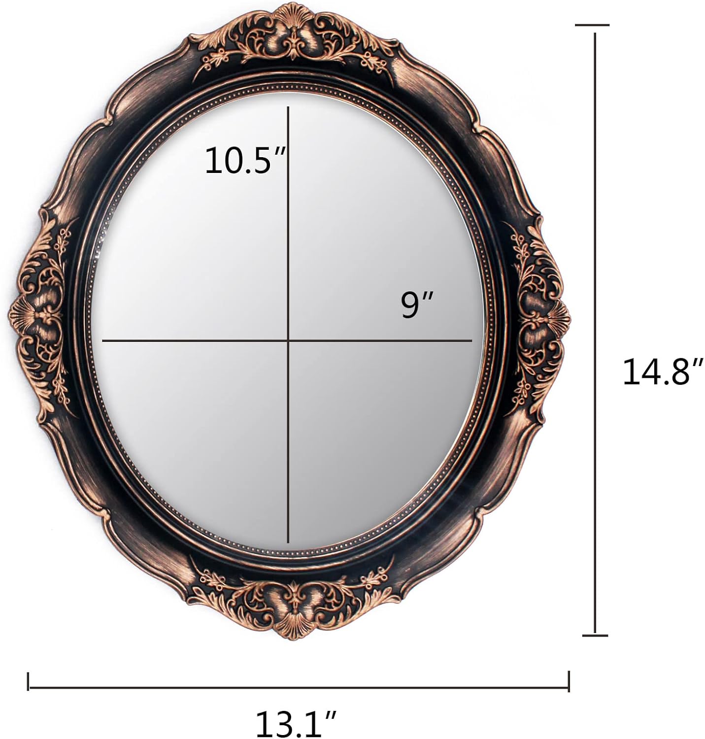 Oval Luxe Blue Wall Mirror — 8" - View 4