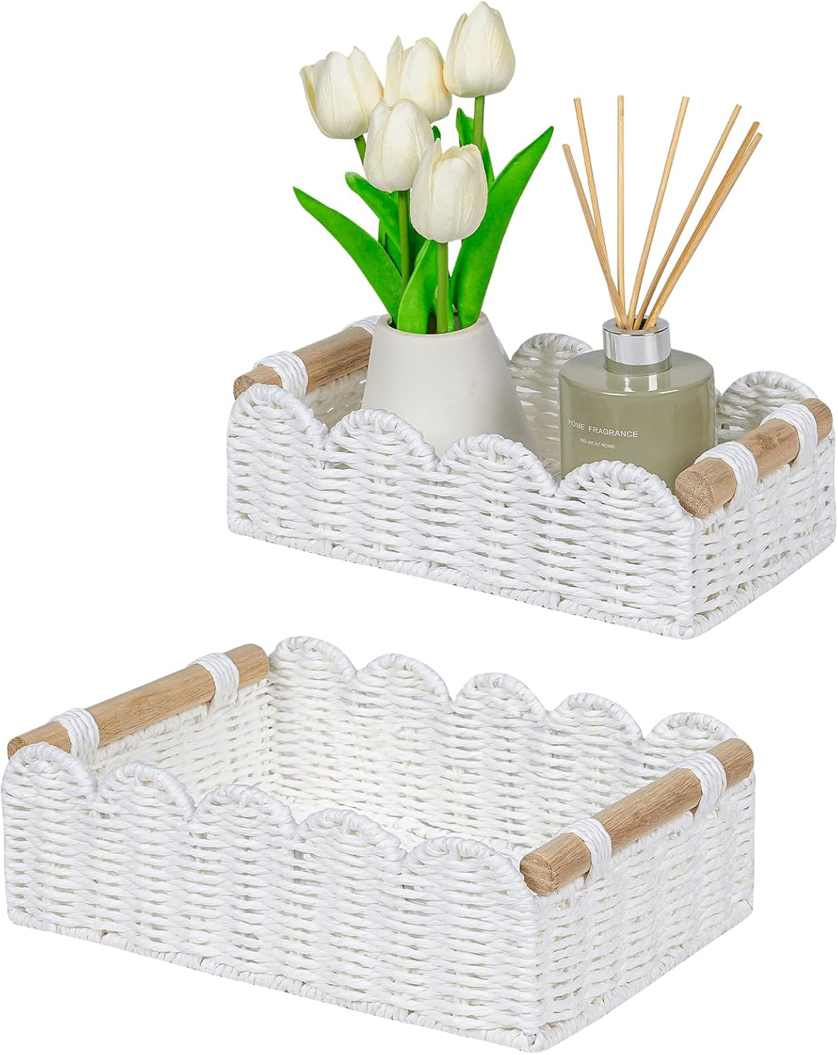 Beige Basket — White