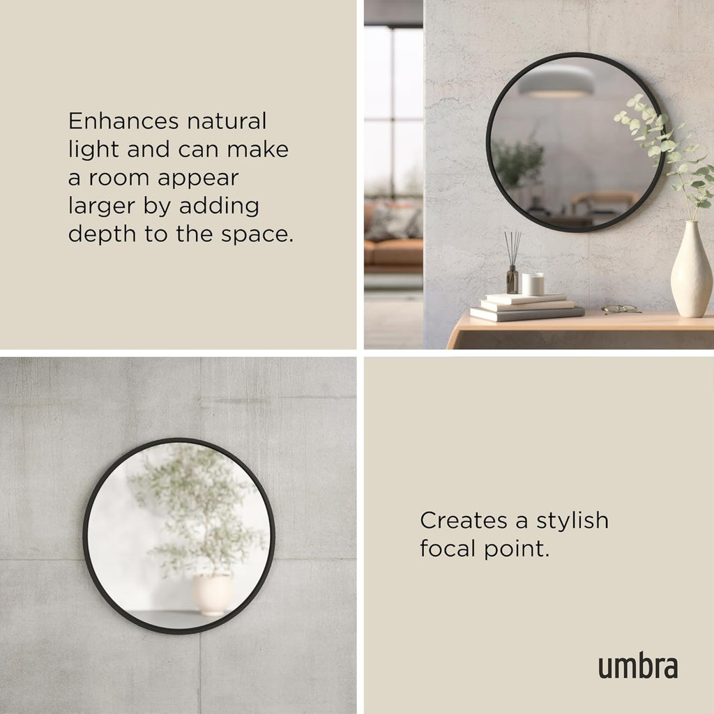 Round Modern Beige Wall Mirror — 24" - View 6