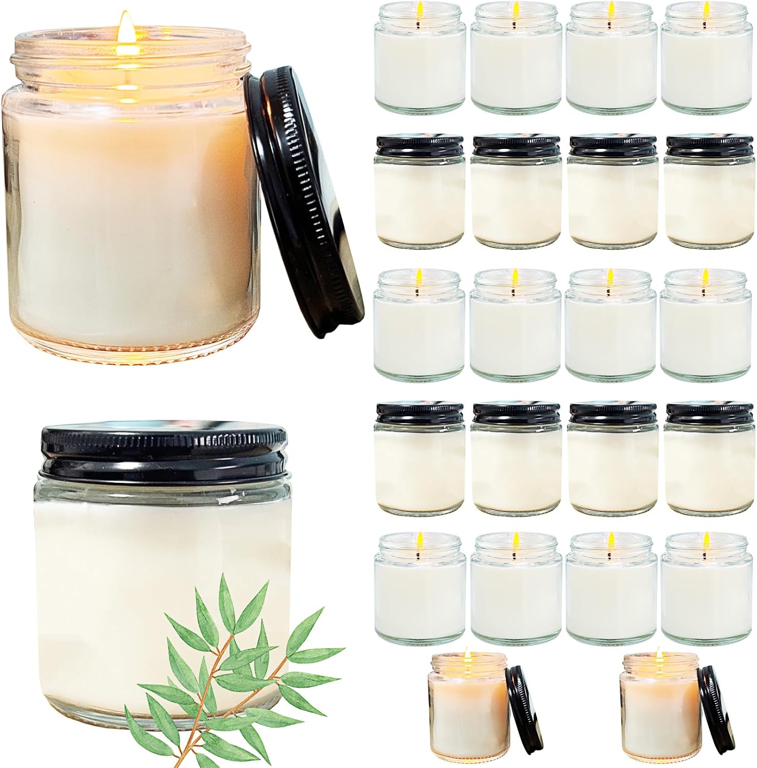 Soy Luxe Black Scented Candle — Black - Eucalyptus