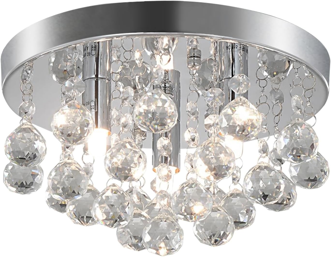 Luxe Black Chandelier — 7.7" — 01-9.8"XH5.9"-Silver