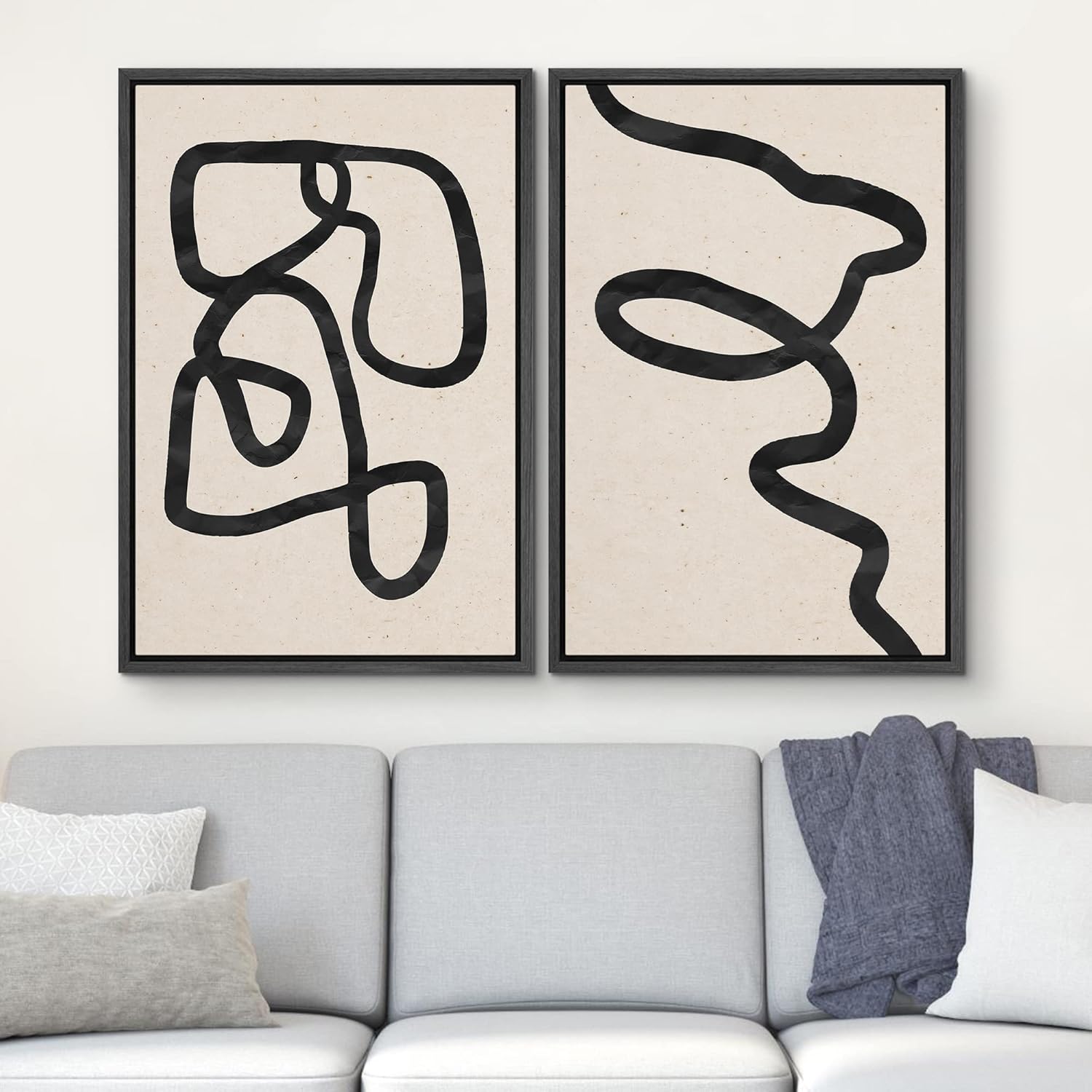 Framed Boho Fabric Wall Art — 16" - View 2