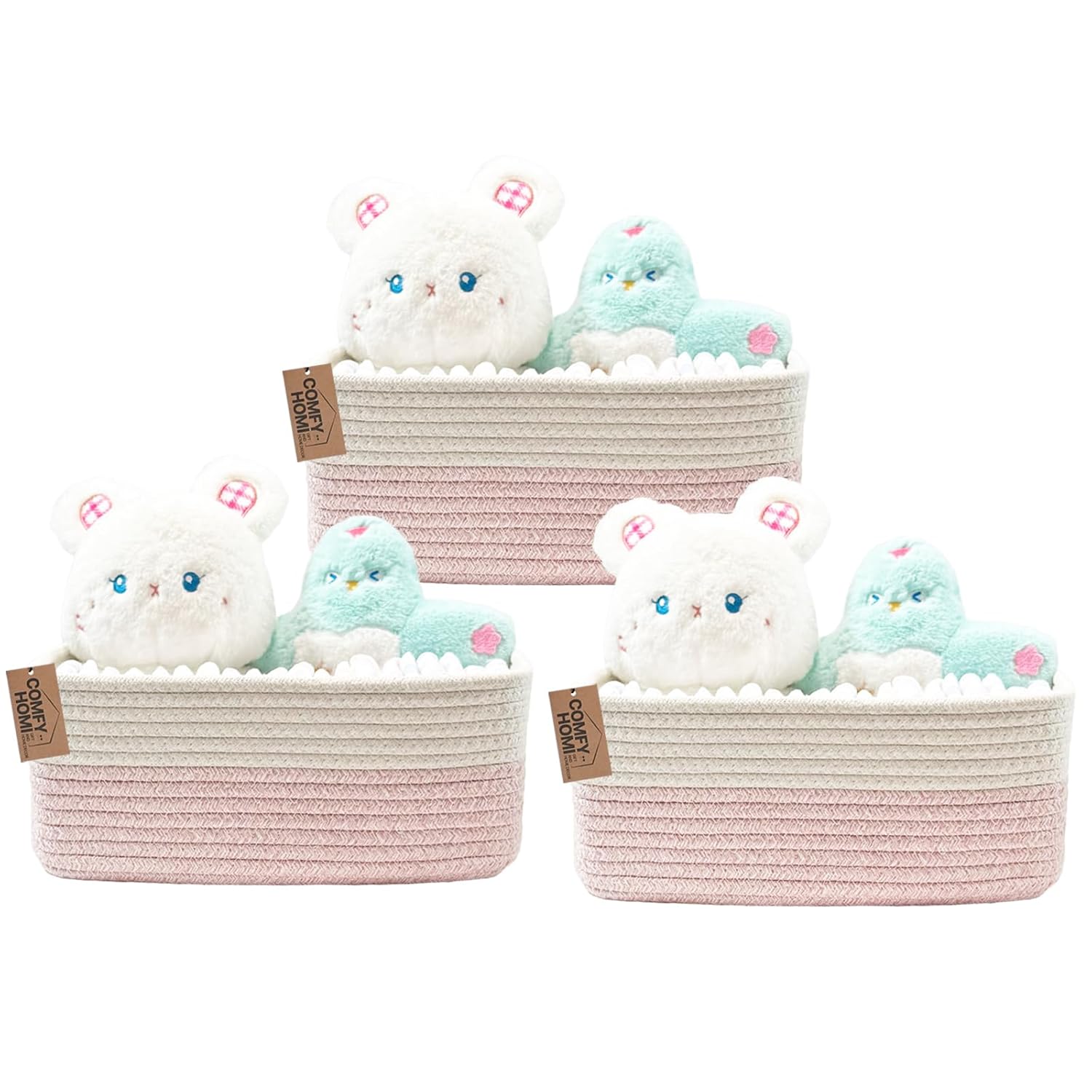 Boho Beige Basket — 13.5" — 11.5"x7.5"x4.7"