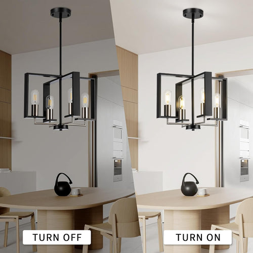 Adjustable Farmhouse Black Chandelier — 16.14" - View 2