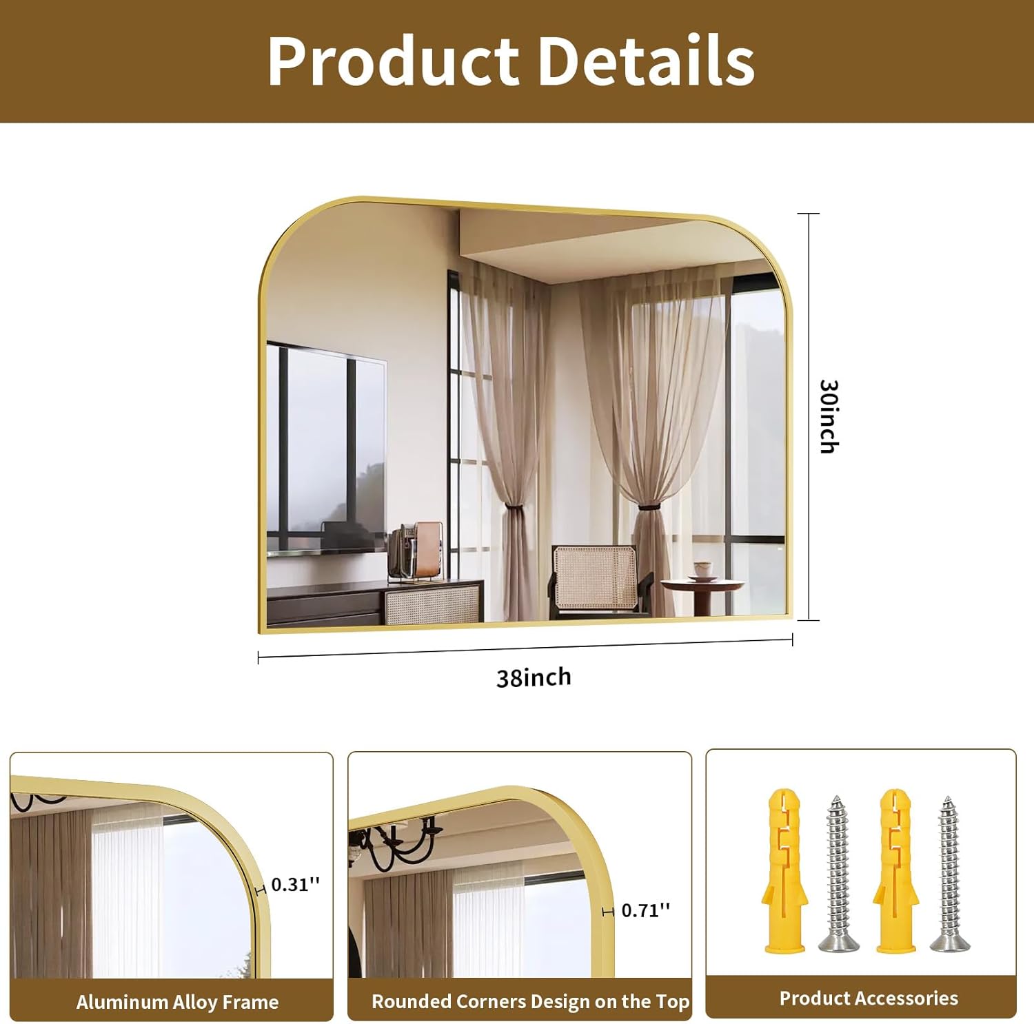 Framed Luxe Black Vanity Mirror — 30" - View 5