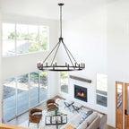 Round Farmhouse Black Chandelier — 12-Light - View 2