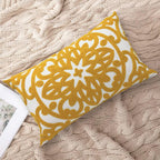 Embroidered Boho Beige Throw Pillow Cover — 12" - View 7