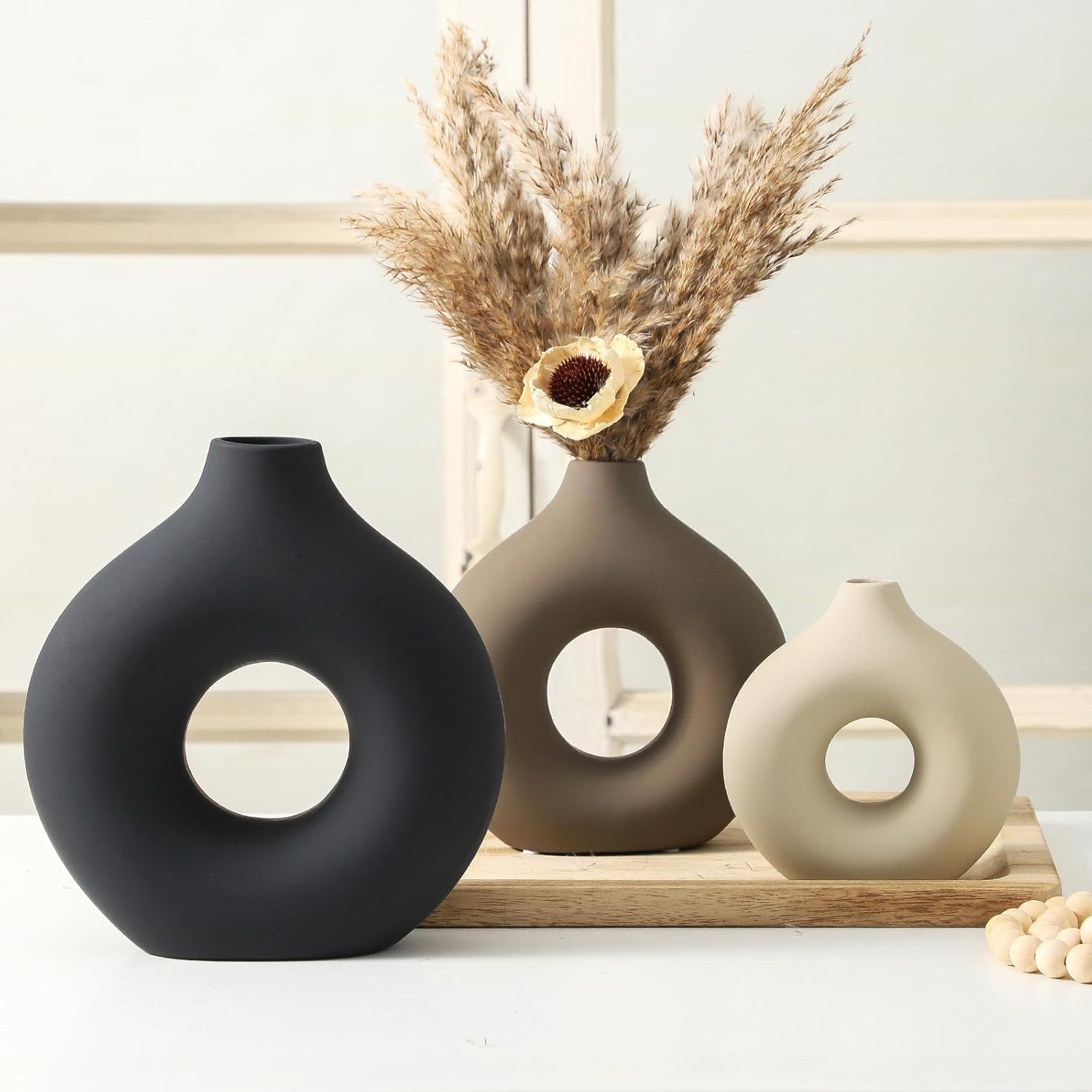 Farmhouse Brown Flower Vase — Set of 3 - View 7