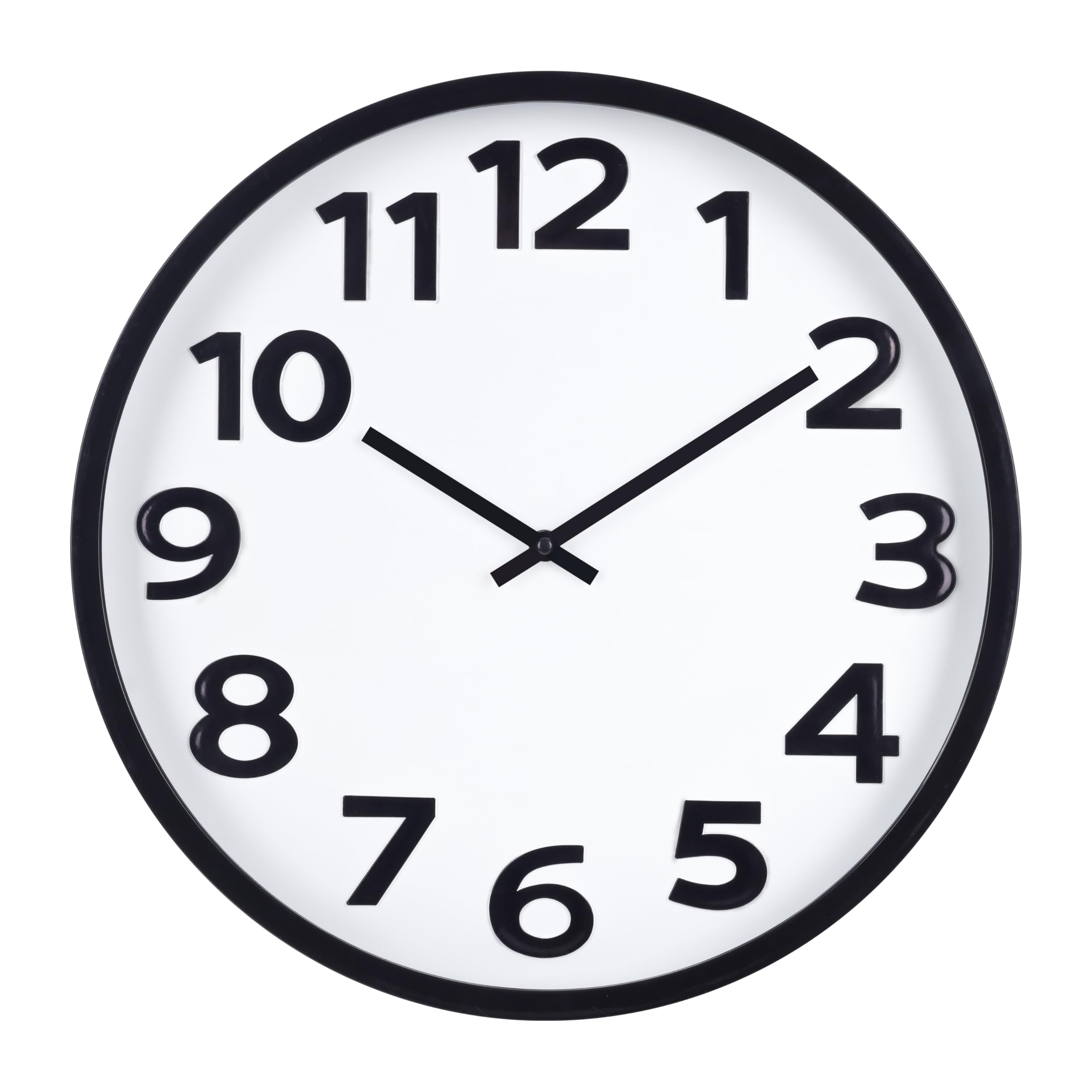 Battery Operated Modern Black Wall Clock — 16"