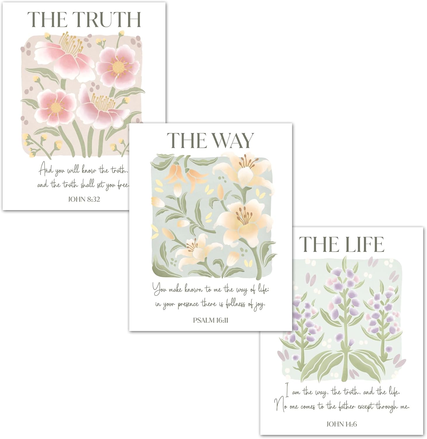 Framed Fabric Wall Decor — 11x14 — The Way, The Truth, The Life