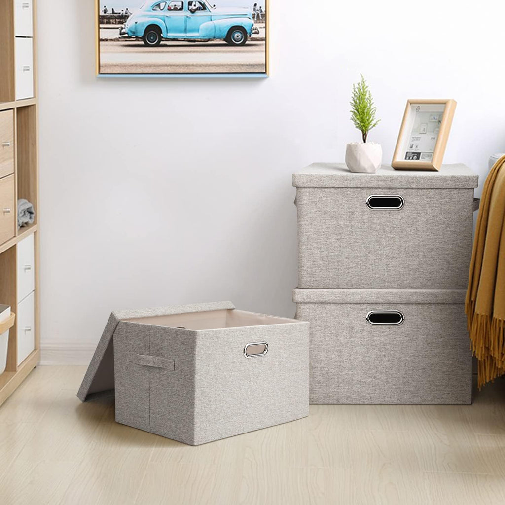 Linen Beige Storage Bin — 6x11 - View 6