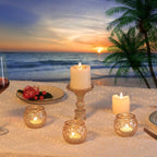 Round Luxe Blue Candle — Set of 24 - View 4