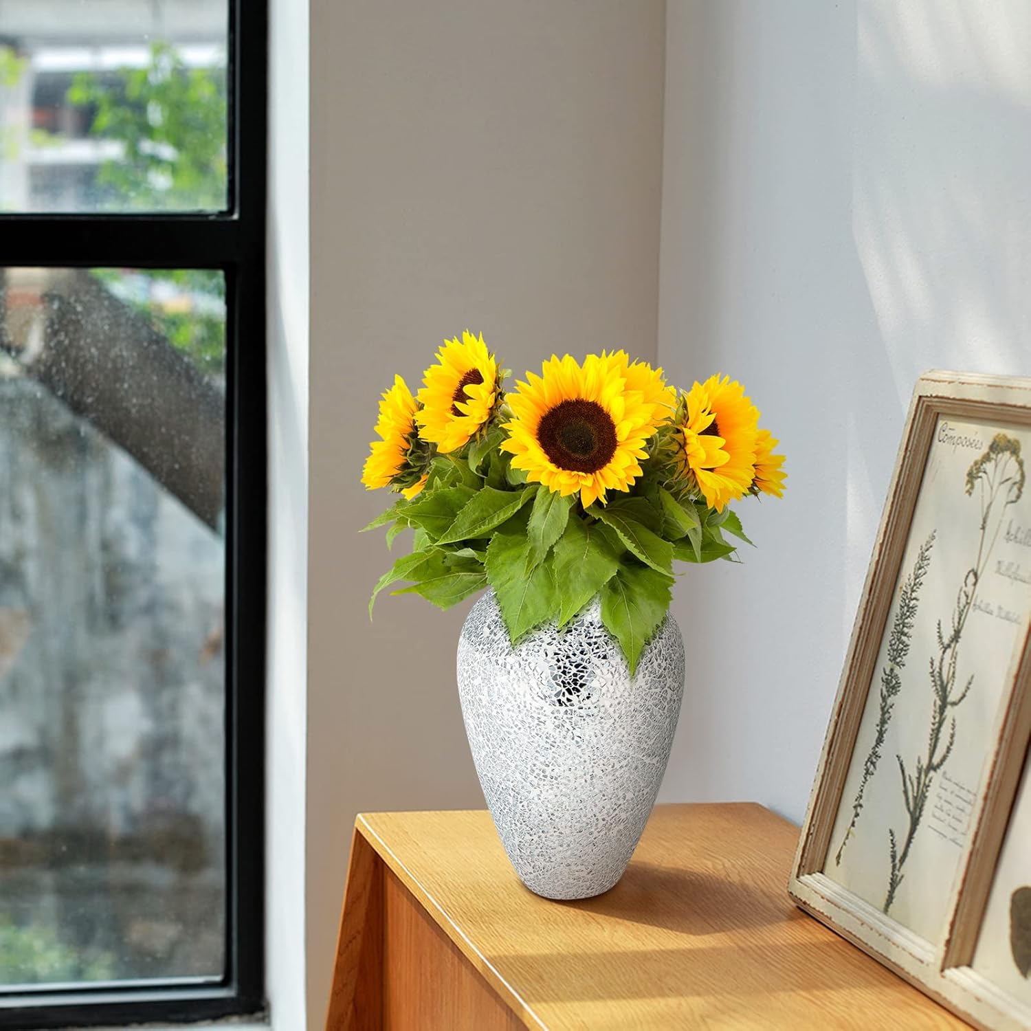 Handcrafted Glass Flower Vase — 11" - View 7