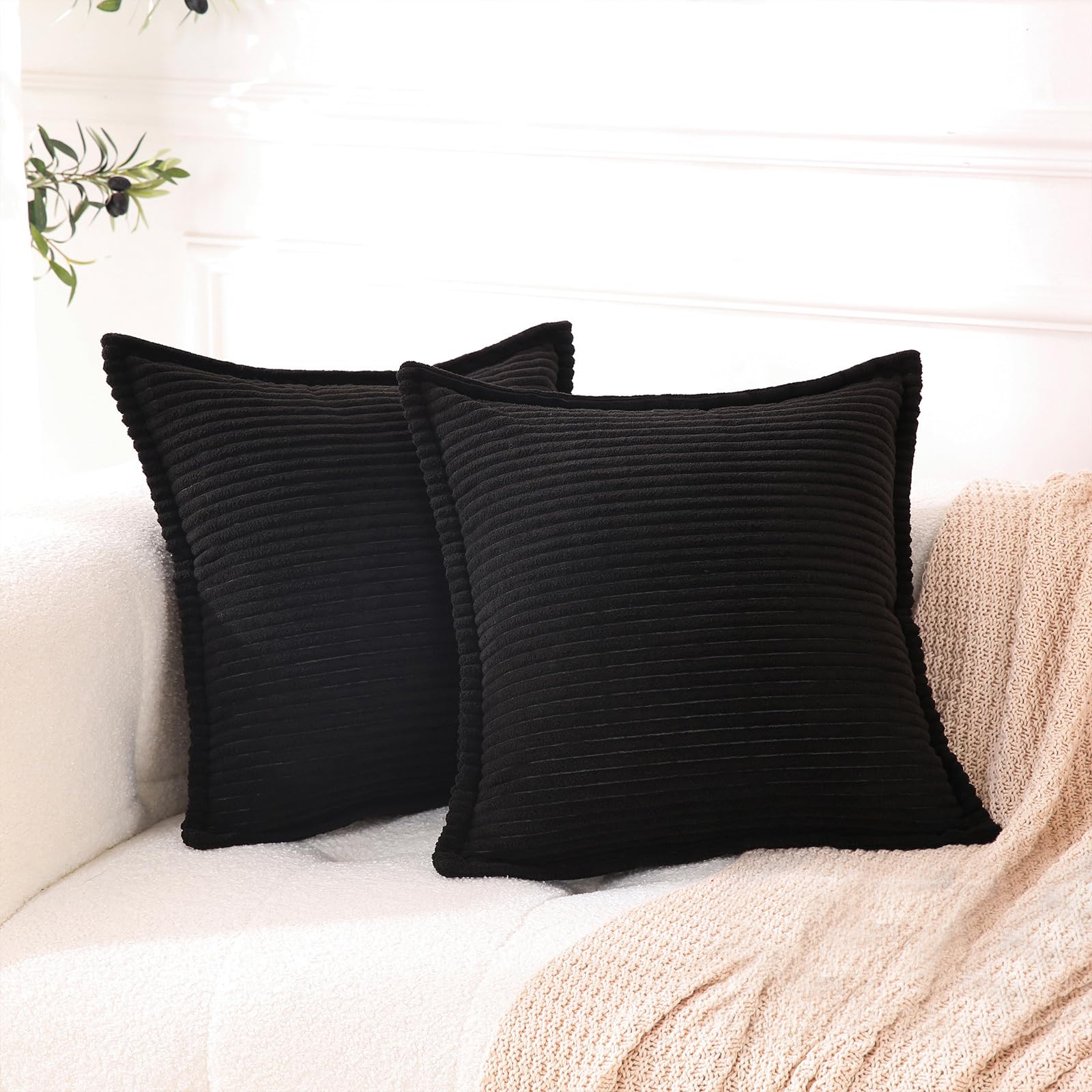 Boho Beige Throw Pillow Cover — 18"