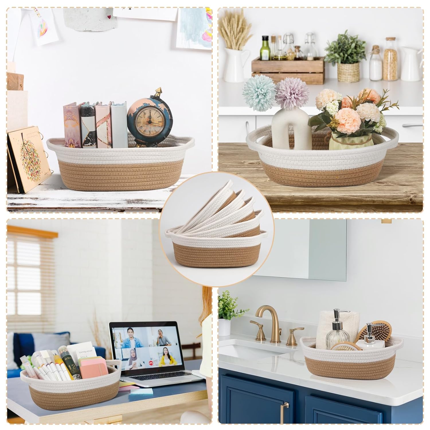 Boho Grey Basket — Set of 5 - View 6